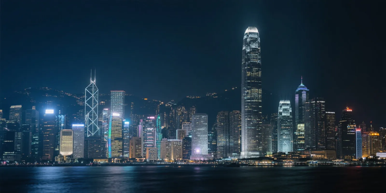 香港城市夜景示意图